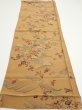 Photo5: 1F02z50  Japanese Kimono Silk  FABRIC Plum blossom Ochre 42.1x14.8 (5)