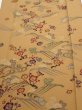 Photo1: 1F05z80  Japanese Kimono Silk  FABRIC Plum blossom Ochre 63.8x14.8 (1)