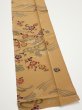 Photo3: 1F10z20  Japanese Kimono Silk  FABRIC Plum blossom Ochre 33.9x7.3 (3)