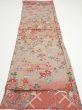 Photo5: 1F02z60  Japanese Kimono Silk  FABRIC Flowers Brown-Gray 44.9x14.4 (5)