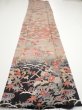 Photo5: 1F03z90  Japanese Kimono Silk  FABRIC Flowers Brown-Gray 67.7x14.4 (5)