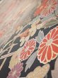 Photo4: 1F04z90  Japanese Kimono Silk  FABRIC Flowers Brown-Gray 68.1x14.4 (4)