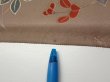 Photo8: 1F04z90  Japanese Kimono Silk  FABRIC Flowers Brown-Gray 68.1x14.4 (8)