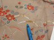 Photo9: 1F04z90  Japanese Kimono Silk  FABRIC Flowers Brown-Gray 68.1x14.4 (9)