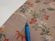 Photo9: 1F05z90  Japanese Kimono Silk  FABRIC Flowers Brown-Gray 68.5x14.4 (9)