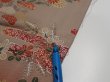 Photo7: 1F06z90  Japanese Kimono Silk  FABRIC Flowers Brown-Gray 68.9x14.4 (7)