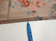 Photo9: 1F06z90  Japanese Kimono Silk  FABRIC Flowers Brown-Gray 68.9x14.4 (9)