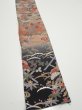 Photo2: 1F07z50  Japanese Kimono Silk  FABRIC Flowers Brown-Gray 63.8x7.1 (2)