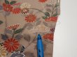 Photo9: 1F07z50  Japanese Kimono Silk  FABRIC Flowers Brown-Gray 63.8x7.1 (9)