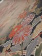 Photo4: 1F08z50  Japanese Kimono Silk  FABRIC Flowers Brown-Gray 63.8x7.3 (4)