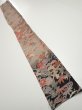 Photo5: 1F08z50  Japanese Kimono Silk  FABRIC Flowers Brown-Gray 63.8x7.3 (5)
