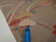 Photo7: 1F08z50  Japanese Kimono Silk  FABRIC Flowers Brown-Gray 63.8x7.3 (7)