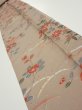 Photo1: 1F09z50  Japanese Kimono Silk  FABRIC Flowers Brown-Gray 73.6x7.1 (1)