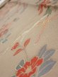 Photo4: 1F09z50  Japanese Kimono Silk  FABRIC Flowers Brown-Gray 73.6x7.1 (4)
