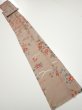 Photo5: 1F09z50  Japanese Kimono Silk  FABRIC Flowers Brown-Gray 73.6x7.1 (5)