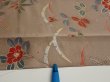 Photo8: 1F09z50  Japanese Kimono Silk  FABRIC Flowers Brown-Gray 73.6x7.1 (8)