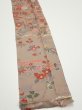 Photo3: 1F10z30  Japanese Kimono Silk  FABRIC Flowers Brown-Gray 40.9x7.1 (3)