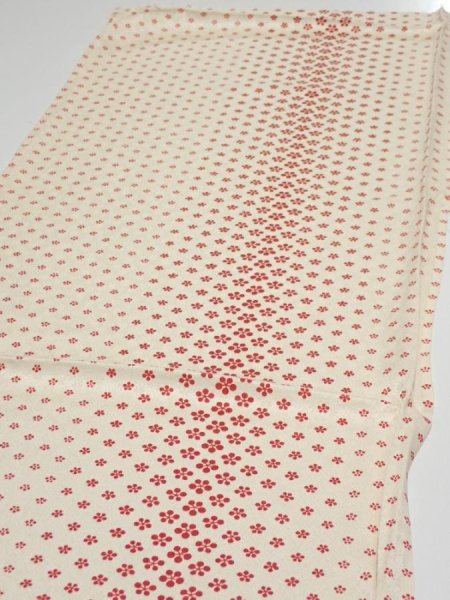 Photo3: 1F02z60  Japanese Kimono Silk  FABRIC Plum blossom Off-white 44.9x14.2 (3)
