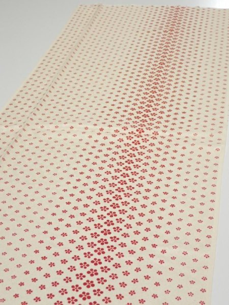 Photo3: 1F03z60  Japanese Kimono Silk  FABRIC Plum blossom Off-white 50.8x14.2 (3)