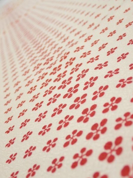 Photo4: 1F05z80  Japanese Kimono Silk  FABRIC Plum blossom Off-white 61.4x14.2 (4)