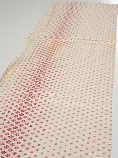 Photo3: 1F06z80  Japanese Kimono Silk  FABRIC Plum blossom Off-white 61.4x14.2 (3)