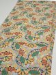 Photo3: 1F02z70  Japanese Kimono Silk  FABRIC Genjiguruma Olive-Gray 46.9x14.4 (3)