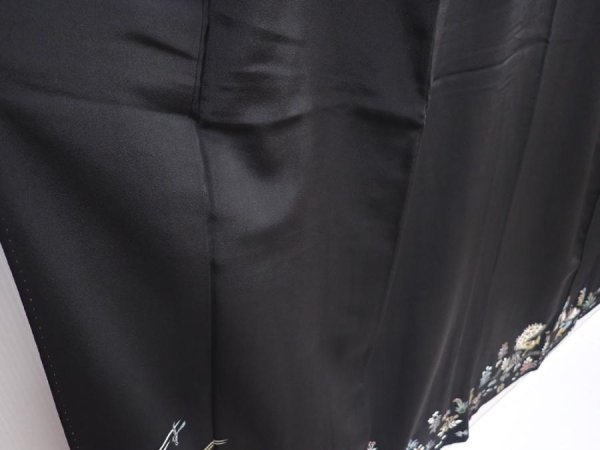 Photo3: 6310T03z1500 Vintage Japanese Kimono Silk TOMESODE Tree Black (3)
