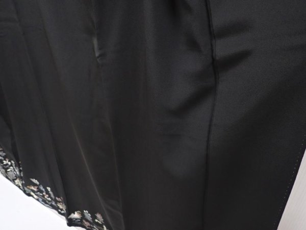 Photo4: 6310T03z1500 Vintage Japanese Kimono Silk TOMESODE Tree Black (4)