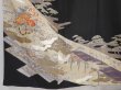 Photo6: 6310T04z1370  Japanese Kimono Silk TOMESODE Flower cart Black (6)