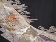 Photo8: 6310T04z1370  Japanese Kimono Silk TOMESODE Flower cart Black (8)