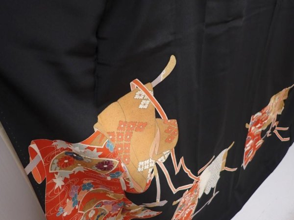 Photo3: 6310T07z1440  Japanese Kimono Silk TOMESODE Kimono Black (3)