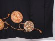 Photo7: 6312T01z1210 Vintage Japanese Kimono Silk TOMESODE Flowers Black (7)