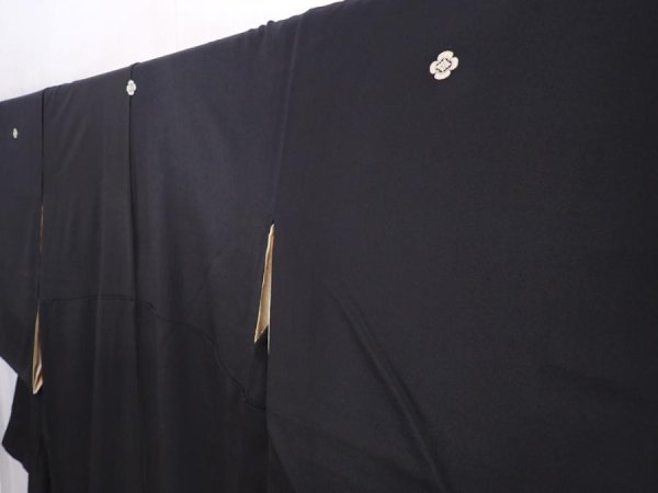 Photo2: 6312T04z1460 Vintage Japanese Kimono Silk TOMESODE Plum branch Black (2)