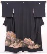 Photo1: 6312T05z1390  Japanese Kimono Silk Artist work TOMESODE Scenery Black (1)