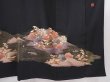 Photo7: 6312T05z1390  Japanese Kimono Silk Artist work TOMESODE Scenery Black (7)