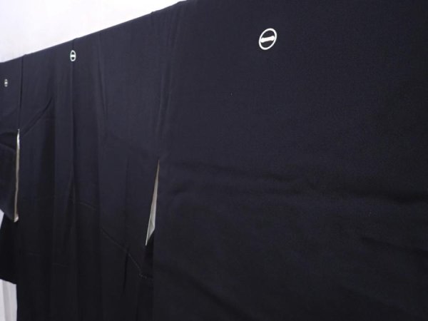 Photo2: 6312T08z1230 Vintage Japanese Kimono Silk TOMESODE Peony Black (2)