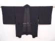 Photo1: 6313T02z240 Vintage Japanese Kimono Silk See through HAORI Flower Black (1)