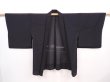 Photo5: 6313T02z240 Vintage Japanese Kimono Silk See through HAORI Flower Black (5)
