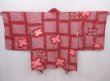 Photo1: 6313T05z530 Vintage Japanese Kimono Silk SHIBORI HAORI Flower Dark red (1)