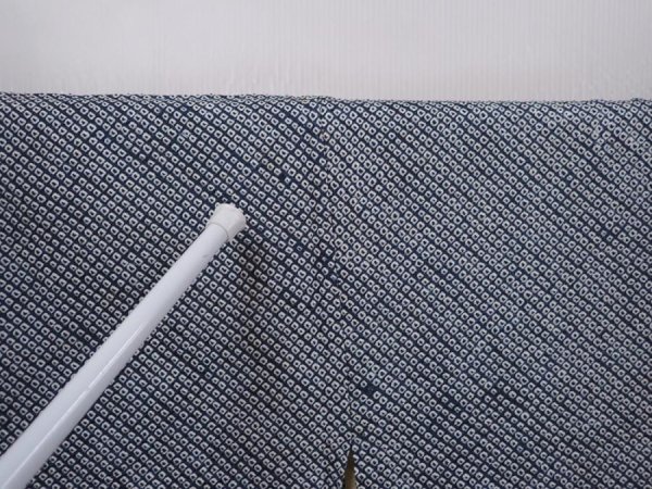 Photo6: 6313T06z530 Vintage Japanese Kimono Silk SHIBORI HAORI  Green-Gray (6)