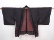 Photo5: 6313T07z240 Vintage Japanese Kimono Silk See through HAORI Stream Black (5)