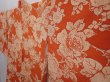 Photo2: 6313T08z480 Vintage Japanese Kimono Silk HAORI Flower Dark orange (2)