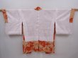 Photo6: 6313T08z480 Vintage Japanese Kimono Silk HAORI Flower Dark orange (6)
