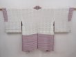 Photo8: 6313T09z520 Vintage Japanese Kimono Silk HAORI  Light purple (8)
