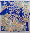 Photo1: 6313T11z1000  Japanese Kimono Silk FURISODE Chrysanthemum Oriental blue (1)
