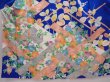 Photo5: 6313T11z1000  Japanese Kimono Silk FURISODE Chrysanthemum Oriental blue (5)