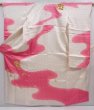 Photo1: 6313T12z770 Vintage Japanese Kimono Silk FURISODE Flower Pink-Purple (1)