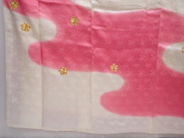 Photo6: 6313T12z770 Vintage Japanese Kimono Silk FURISODE Flower Pink-Purple (6)