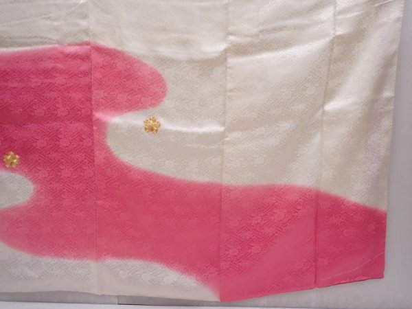 Photo7: 6313T12z770 Vintage Japanese Kimono Silk FURISODE Flower Pink-Purple (7)