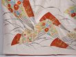 Photo6: 6313T13z1120 Vintage Japanese Kimono Silk FURISODE Folding fan Off-white (6)